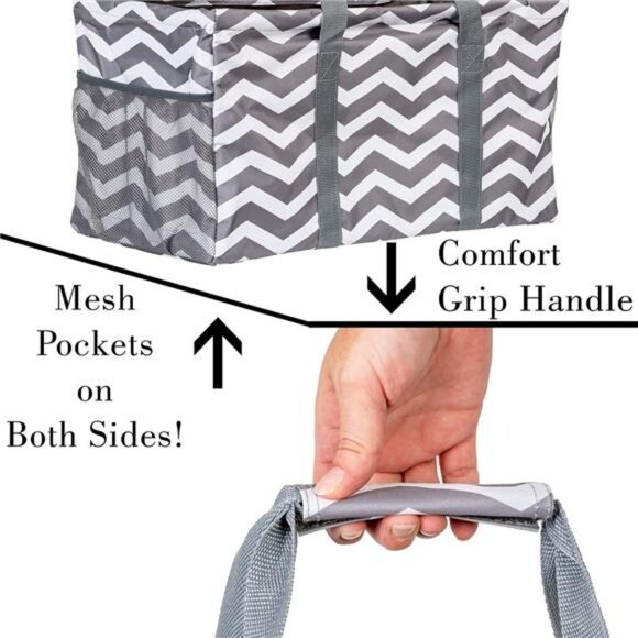 Extra Large Utility Tote Bag - Oversized Collapsible Reusable Wire Frame - Picture 4 of 7